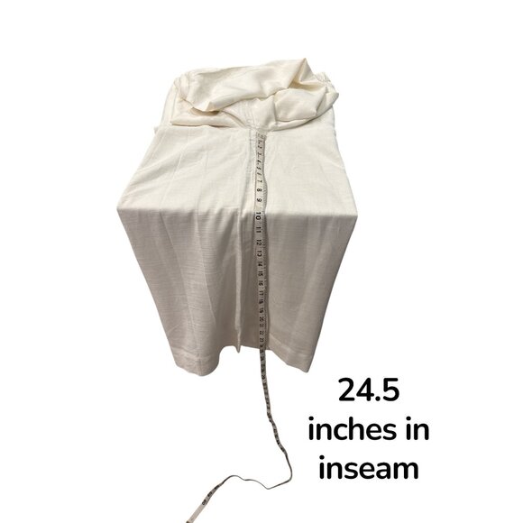 Tribe Alive Cotton Wide Leg Culotte Pants Cream Elastic Waist Cropped Med - Picture 10 of 10